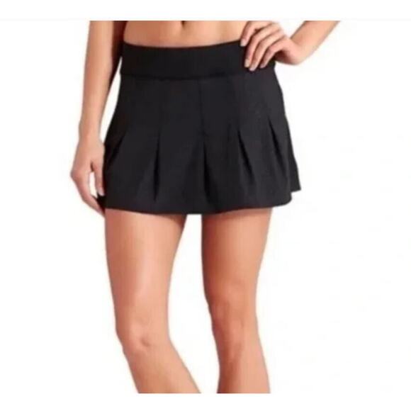ATHLETA Get Goin Skort Pleated Skirt Tennis Pickleball Athletic Black Sz XS - Picture 1 of 6